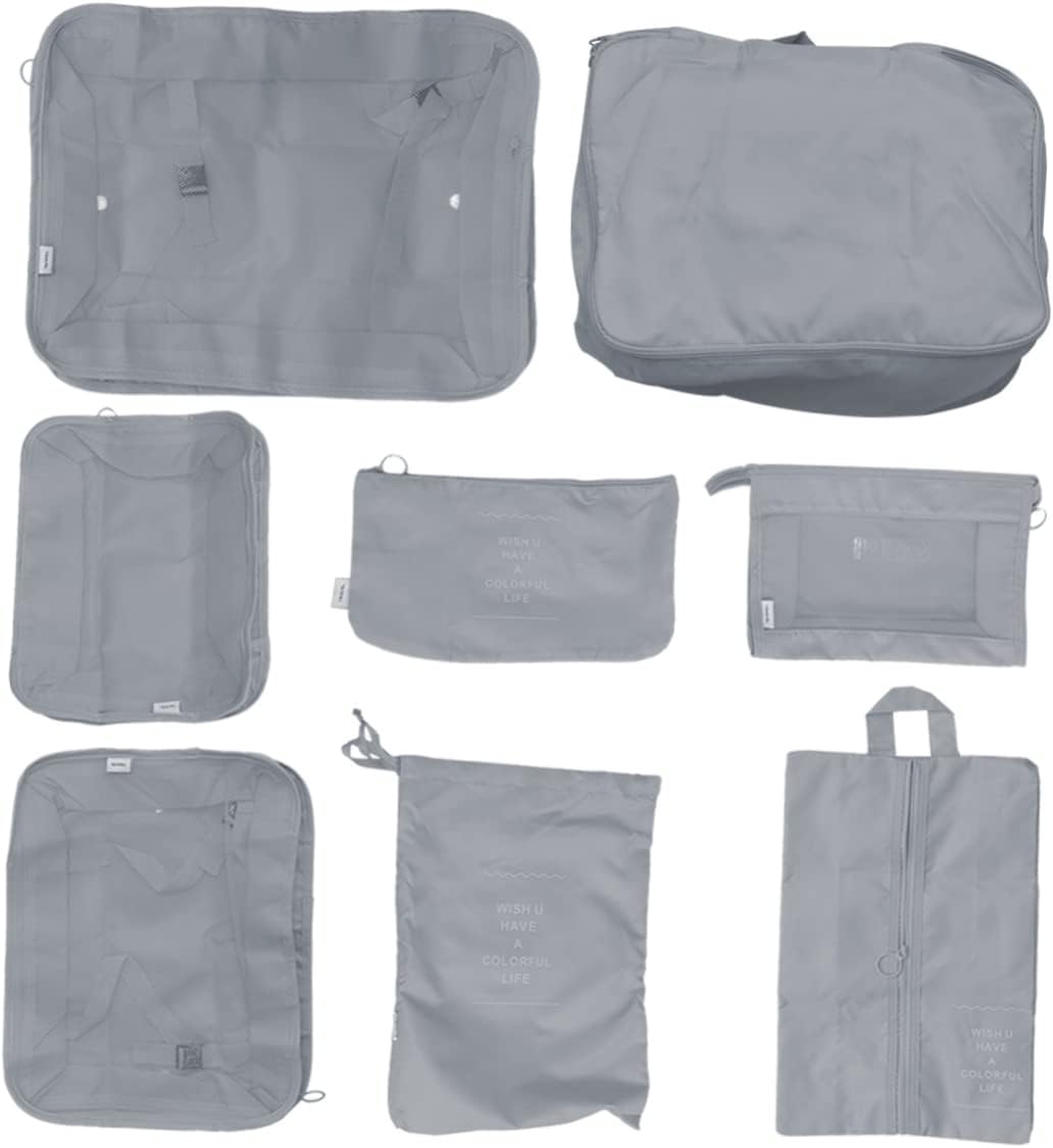 8pcs Set Suitcase Packing Bags Travel Bags for Women Expandable Luggage Packing Cubes for Suitcases Make up Travel Bag Luggage Accessories Handbag Organiser Luggage Travel Bag Kit