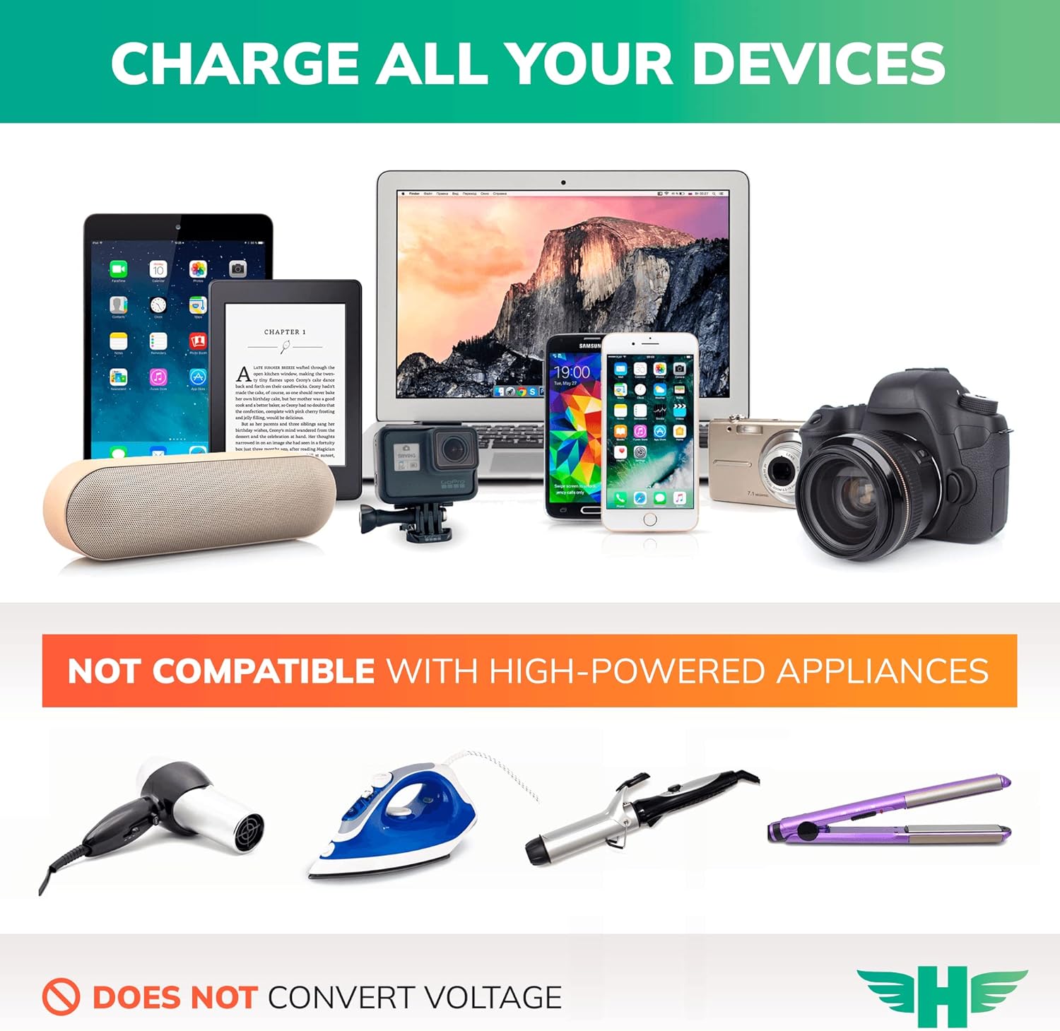 Hero Universal Travel Adapter (2 USB Ports) – Power Plug for US Europe France UK Ireland Thailand NZ Australia 100+ Countries - Image 2