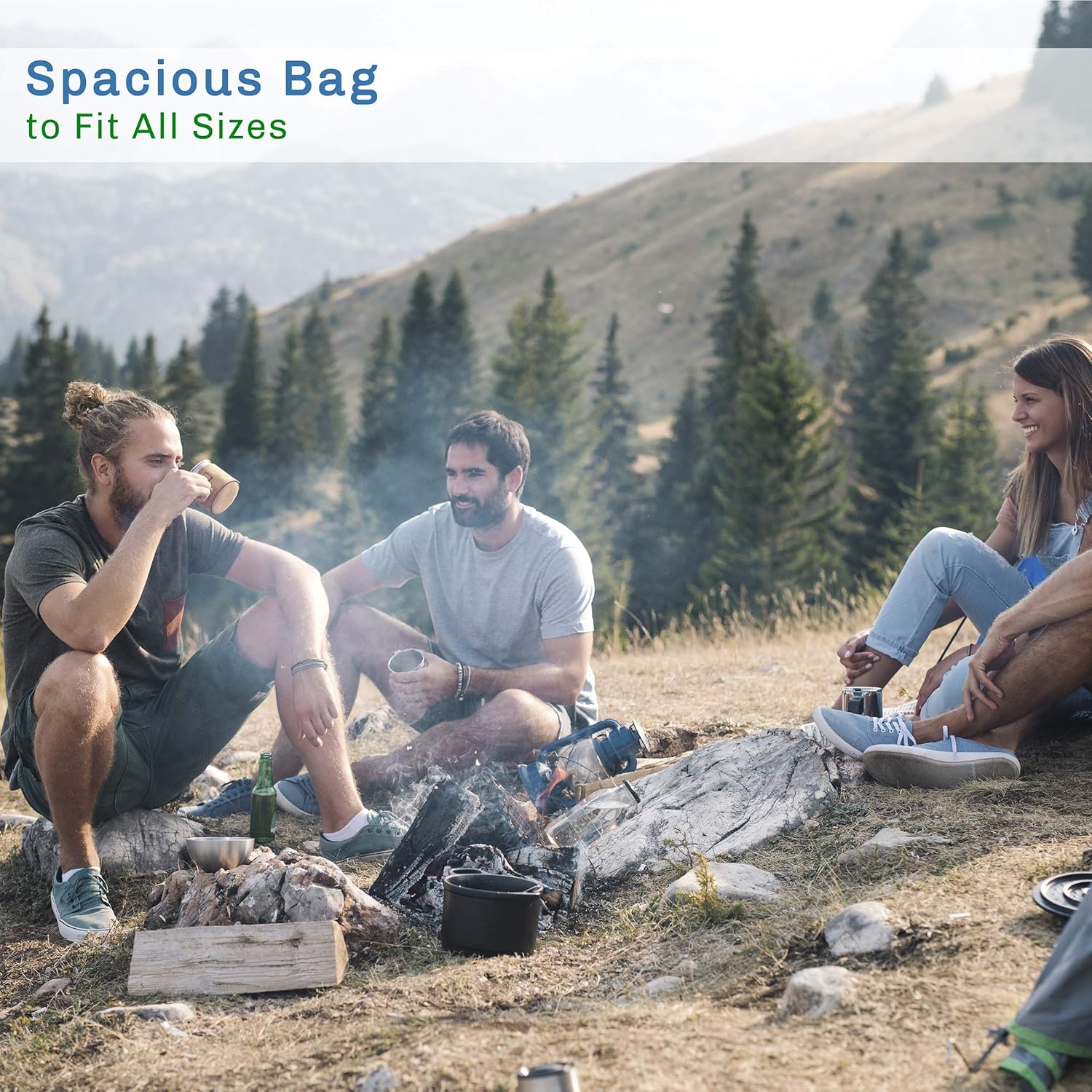 Sleeping Bag - 32F Comfort Rated 3-Season Envelope-Style Sleep Bag with Hood for Backpacking, Hiking, and Camping by Wakeman - Image 6