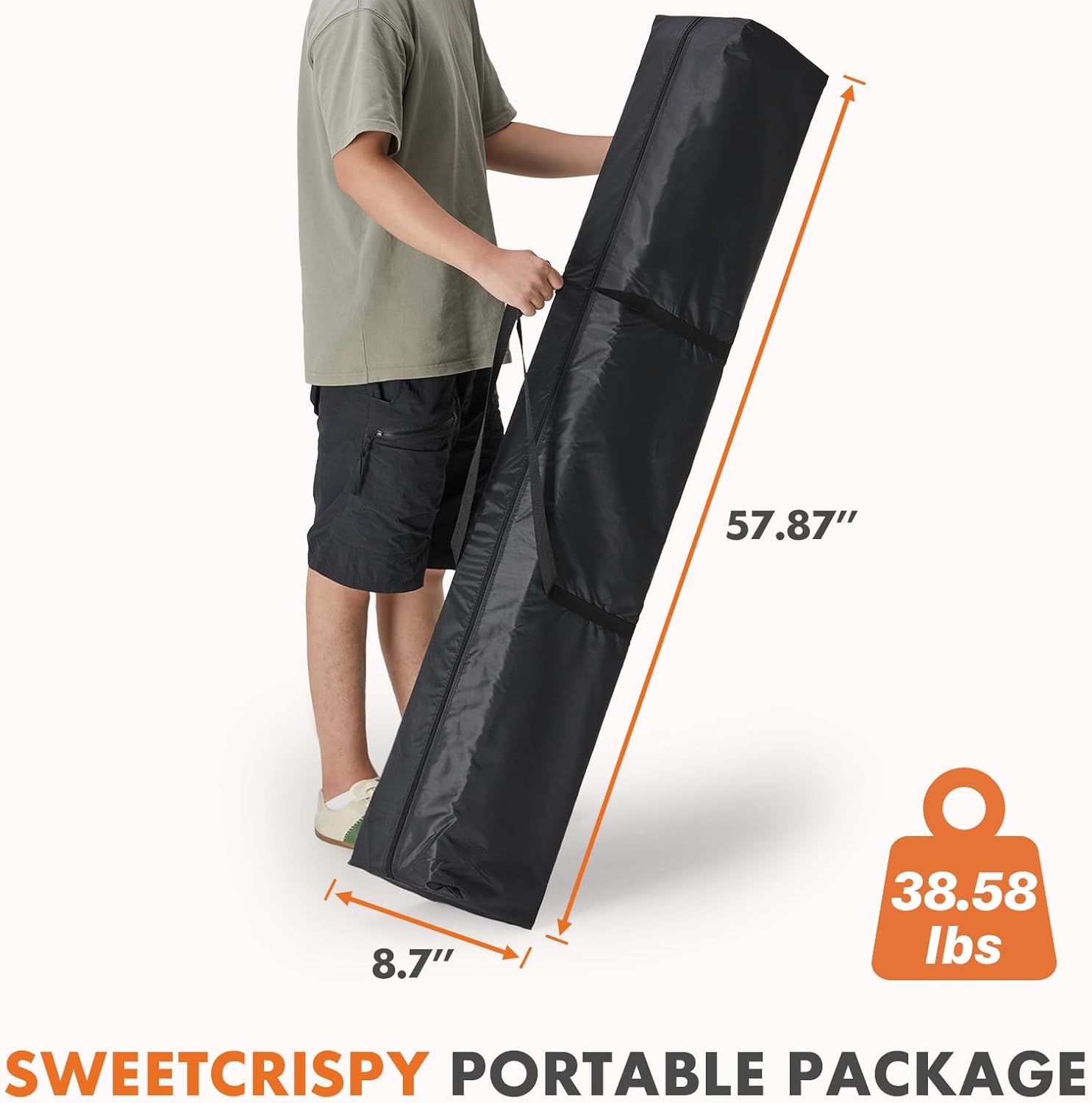 Sweetcrispy Canopy Tent 10x10 Pop Up Canopy Heavy Duty Canopy Tents for Parties Backyard Waterproof Portable Tent Pop Up Shade Canopy with Sand Bags Dark Grey - Image 7