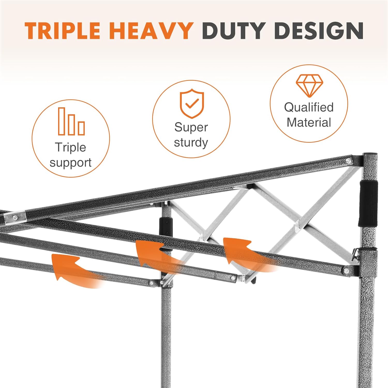 Sweetcrispy Canopy Tent 10x10 Pop Up Canopy Heavy Duty Canopy Tents for Parties Backyard Waterproof Portable Tent Pop Up Shade Canopy with Sand Bags Dark Grey - Image 9